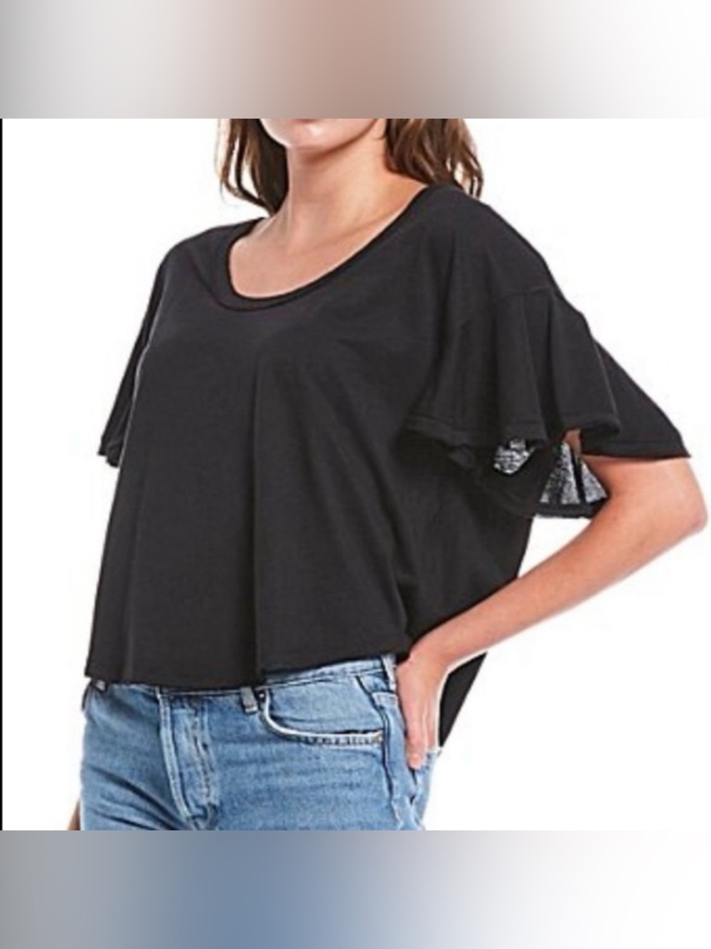 Free People Float On Tee Shirt in Black size Small